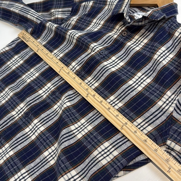 Frank and Oak Plaid Blue Long Sleeve Casual Shirt Size Large - Picture 5 of 7